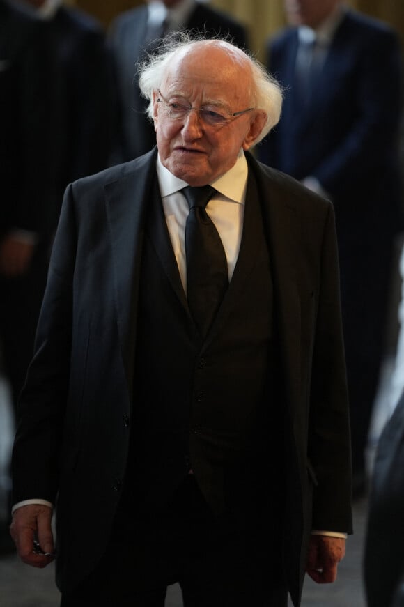 Le président irlandais, Michael D. Higgins - Les chefs d'Etats et les invités arrivent à la réception donnée par le roi d'Angleterre à Buckingham Palace, à la veille des funérailles de la reine Elizabeth II d'Angleterre, le 18 septembre 2022.