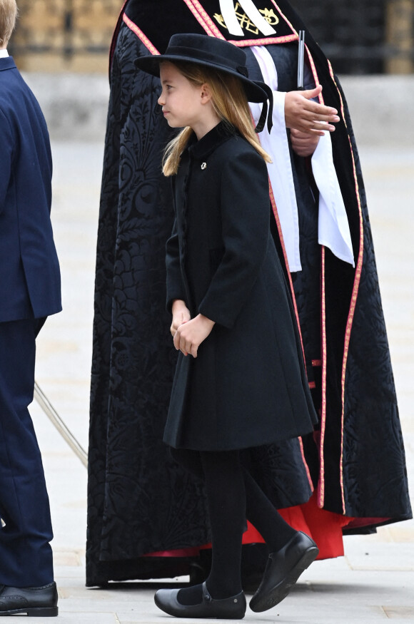 La princesse Charlotte de Galles - Service funéraire à l'Abbaye de Westminster pour les funérailles d'Etat de la reine Elizabeth II d'Angleterre. Le 19 septembre 2022.
