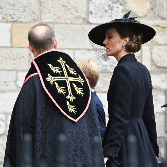Kate Middleton, la princesse Charlotte - Arrivées au service funéraire à l'Abbaye de Westminster pour les funérailles d'Etat de la reine Elizabeth II d'Angleterre. Londres, le 19 septembre 2022.