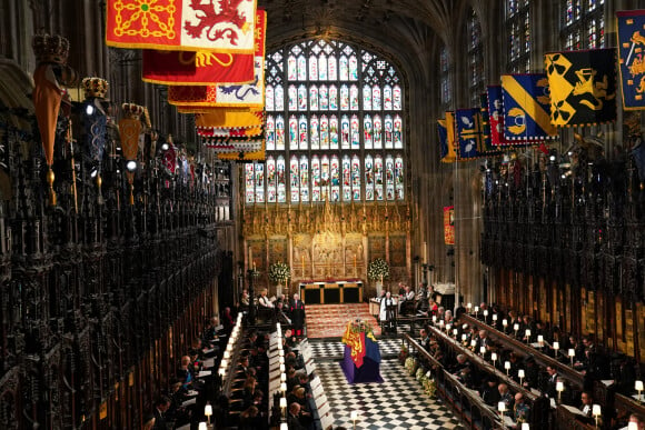 Cérémonie funèbre en la Chapelle Saint-Georges pour les funérailles d'Etat de la reine Elizabeth II d'Angleterre à Windsor, Royaume Uni, le 19 septembre 2022. © Joe Giddens/PA/Bestimage 