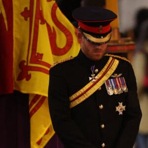 Le prince Harry, duc de Sussex - Veillée des petits-enfants de la reine Elizabeth II au Westminster Hall à Londres, Royaume Uni, le 17 septembre 2022. 