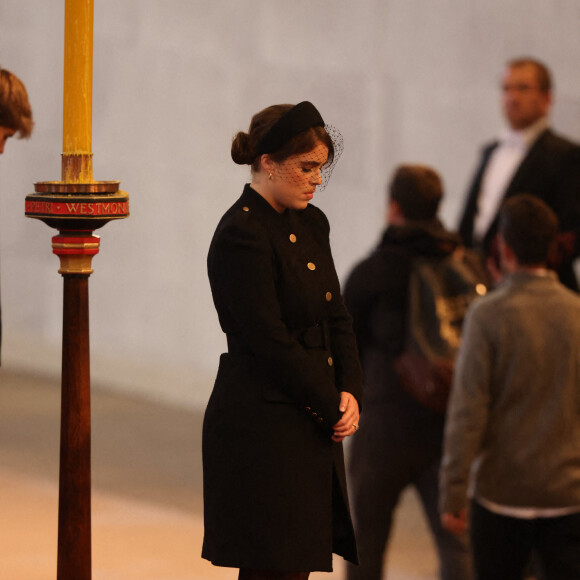 La princesse Eugenie d'York- Veillée des petits-enfants de la reine Elizabeth II au Westminster Hall à Londres, Royaume Uni, le 17 septembre 2022. 
