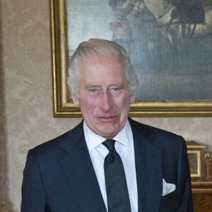 Le roi Charles III d'Angleterre reçoit la Première ministre Liz Truss dans la salle 1844 du palais de Buckingham à Londres, Royaume Uni, le 18 septembre 2022.