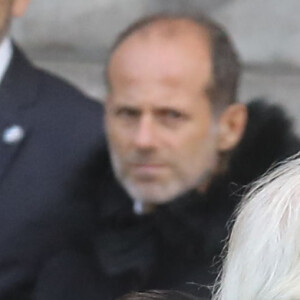 Patrick Sébastien et Nathalie (dite Nana) - Arrivées en l'église Saint-Sulpice pour les obsèques de l'ancien président de la République Jacques Chirac à Paris. Un service solennel sera présidé par le président de la République. Le 30 septembre 2019 © Dominique Jacovides / Bestimage 