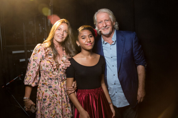 Exclusif - Patrick Sebastien, Nathalie Boutot, Lily Sebastien (fille adoptive de Patrick Sebastien) - Backstage de l'enregistrement de l'émission "La Chanson secrète 6" à la Scène musicale à Paris. © Gaffiot-Moreau / Bestimage 