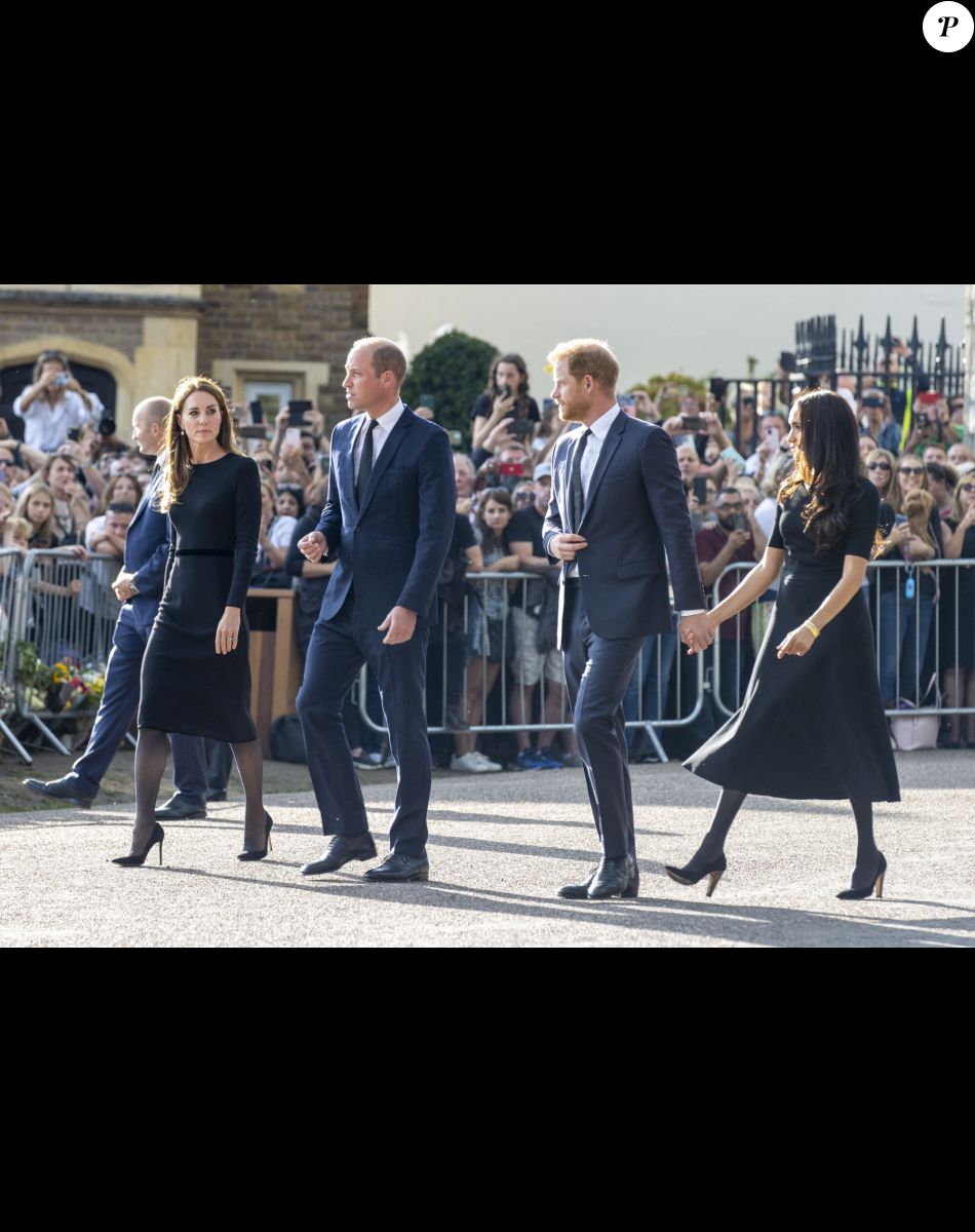Le prince de Galles William, la princesse de Galles Kate Catherine Middleton, le prince Harry, duc de Sussex, Meghan Markle, duchesse de Sussex