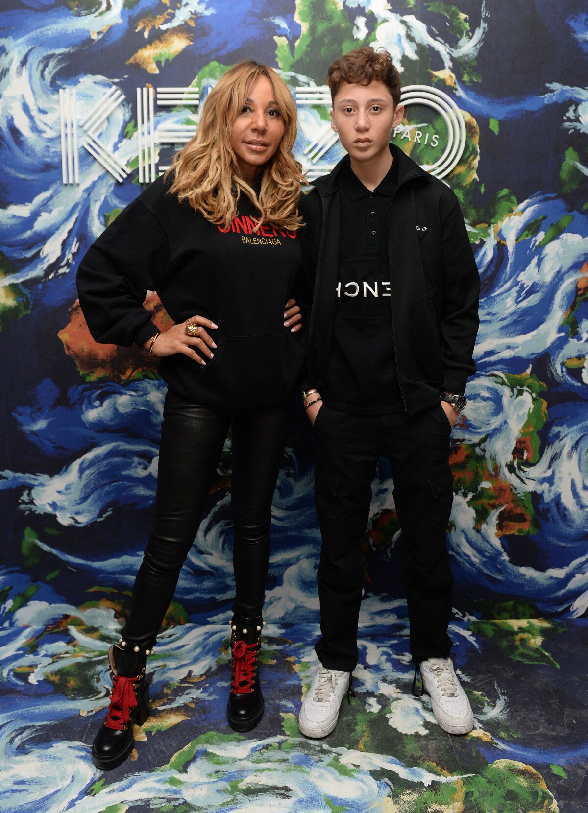 Photo Cathy Guetta et son fils Tim Elvis People au défilé Kenzo