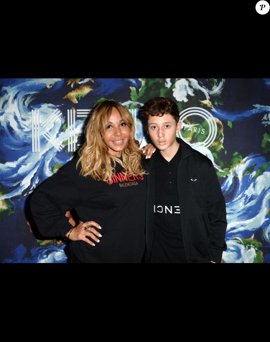 Cathy Guetta et son fils Tim Elvis - People au défilé Kenzo Homme collection Automne-Hiver 2019/20 lors de la fashion week à Paris, le 20 janvier 2019. © Veeren/CVS/Bestimage