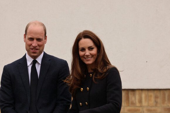 Le prince William, duc de Cambridge et Kate Middleton, duchesse de Cambridge, visitent le centre RAF Air Cadets à Londres, le 21 avril 2021, quelques jours après les obsèques du Prince Philip. 