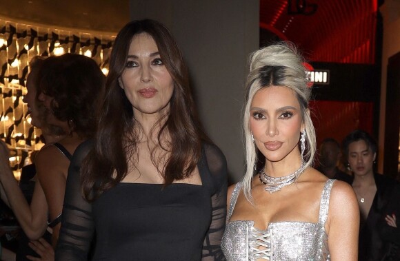 Kim Kardashian et Monica Bellucci à la soirée "Dolce & Gabbana" lors de la Fashion Week de Milan (MLFW).