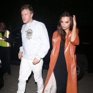 Emily Ratajkowski et son mari Sebastian Bear-McClard - Les célébrités arrivent à la WME Pre-Oscars Party dans le quartier de Hollywood à Los Angeles, le 7 février 2020 