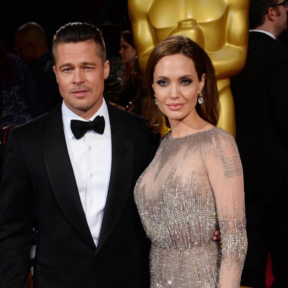 Angelina Jolie et Brad Pitt - 86ème cérémonie des Oscars à Hollywood, le 2 mars 2014.