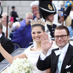 La princesse Victoria et le prince Daniel de Suède lors de leur mariage le 19 juin 2010