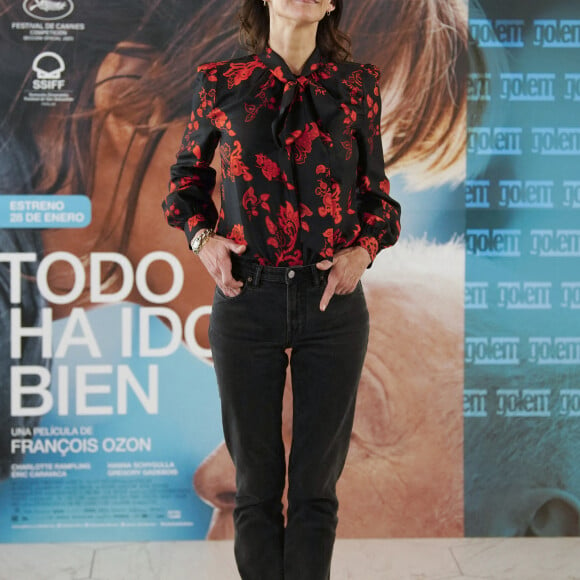 Sophie Marceau au photocall du film "Tout s'est bien passé" à l'hôtel "Barcelo Torre" à Madrid, le 27 janvier 2022. 