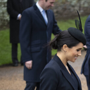 Le prince Harry, duc de Sussex, Meghan Markle, duchesse de Sussex - La famille royale assiste à la messe de Noël à Sandringham le 25 décembre 2018. 