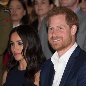 Meghan Markle, duchesse de Sussex (enceinte), le prince Harry, duc de Sussex lors d'une réception au War Memorial Museum à Auckland, Nouvelle Zélande. 