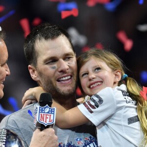 Tom Brady fête la victoire des New England Patriots au Super Bowl LIII à Atlanta. Le 3 février 2019.