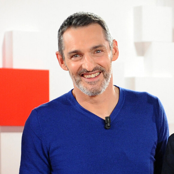 Michel Drucker, Vincent Dubois, Jean-Christian Fraiscinet ( Les Bodin's ) - Enregistrement de l'émission ' Vivement Dimanche ' au studio Gabriel consacrée aux Bodin's le 13 mai 2020. © Guillaume Gaffiot / Bestimage.