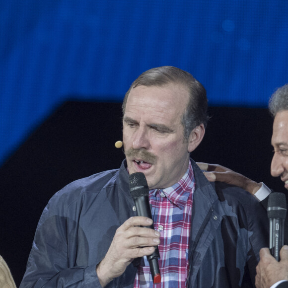 Vincent Dubois (Maria) et Jean-Christian Fraiscinet (Christian) - Les Bodin's, Maria et Christian et Michel Drucker - Enregistrement de l'émission "Le Grand Show de l'Humour" au Zénith de Paris le 30 janvier 2017. © Pierre Perusseau/Bestimage.