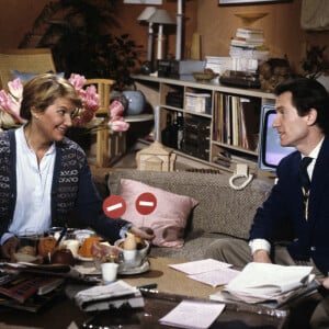 Martine Allain-Regnault et William Leymergie sur le plateau de Télématin le 10 janvier 1984.