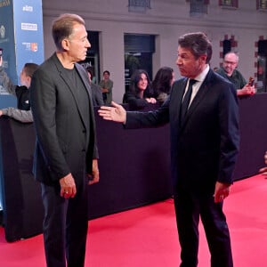 Marco Pacchioni, l'un des procucteurs du film, et Christian Estrosi, le maire de Nice, au Photocall lors de la soirée de la 4ème édition du festival Cinéroman à Nice au cinéma Pathé Gare du Sud avec la projection du film "Simone" le 7 octobre 2022. © Bruno Bebert / Bestimage 