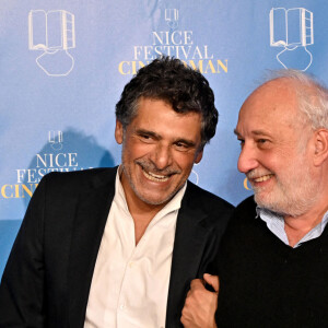 Pascal Elbé et François Berléand au Photocall lors de la soirée de la 4ème édition du festival Cinéroman à Nice au cinéma Pathé Gare du Sud avec la projection du film "Simone" le 7 octobre 2022. © Bruno Bebert / Bestimage 