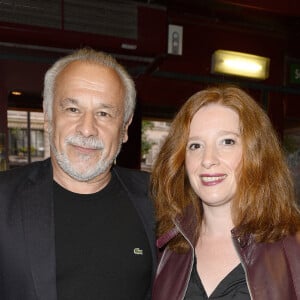 Francis Perrin et sa femme Gersende - 100ème du spectacle "Mugler Follies" au Théâtre le Comédia à Paris le 26 mai 2014.