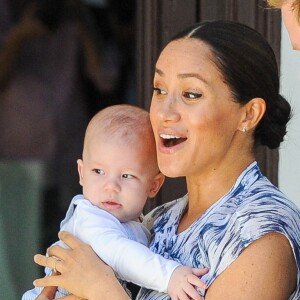 Le prince Harry, duc de Sussex, et Meghan Markle, duchesse de Sussex, avec leur fils Archie ont rencontré l'archevêque Desmond Tutu et sa femme à Cape Town, Afrique du Sud. Le 25 septembre 2019 