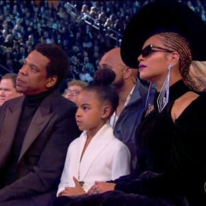 Beyoncé et Jay-Z ont été rappelés à l'ordre par leur fille Blue Ivy lors de la 60ème soirée annuelle des Grammy Awards au Madison Square Garden à New York City, New York, etats-Unis, le 28 janvier 2018. 