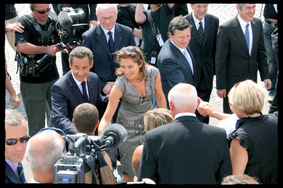 Cécilia et Nicolas Sarkozy lors du défilé du 14 juillet 2007