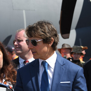 Tom Cruise a visité le salon international de présentation aéronautique militaire "Royal international Air Tattoo" à Fairford. Le 16 juillet 2022 