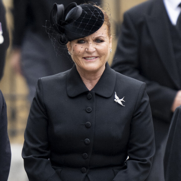 Sarah Ferguson - Arrivées au service funéraire à l'Abbaye de Westminster pour les funérailles d'Etat de la reine Elizabeth II d'Angleterre. Le sermon est délivré par l'archevêque de Canterbury Justin Welby (chef spirituel de l'Eglise anglicane) au côté du doyen de Westminster David Hoyle. Londres, le 19 septembre 2022. 