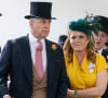 Le prince Andrew, duc d'York, Sarah Ferguson lors des courses de chevaux à Ascot.