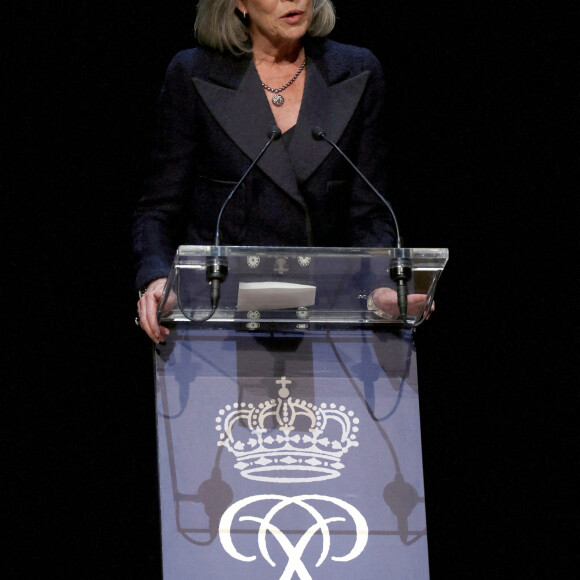 La princesse Caroline de Hanovre - Cérémonie de proclamation de l'édition 2022 des Prix de la Fondation Prince Pierre à l'opéra Garnier à Monaco, le 11 octobre 2022. Le palmarès 2022 est : le Tremplin Musical 2022 pour Kyiv Symphony Orchestra, le Coup de Coeur des Jeunes Mélomanes 2022 va à York Holler pour son oeuvre Viola Concerto (2016-2017), le Prix Littéraire 2022 est décerné à Vénus Khoury Ghata, la Bourse de la Découverte 2022 va à Thomas Louis, pour son roman Les chiens de faïence (éditions de la Martinière), le Coup de Coeur des Lycéens 2022 à Marie Vingtras, pour son roman Blizzard (éditions de l'Olivier), le Prix International d'Art Contemporain pour Christine Sun Kim, pour son oeuvre The Star Spangled Banner (2020), la Bourse de Recherche pour l'Art Contemporain va à DARR - Decolonizing Architecture Art Research (Sandi Hilal et Alessandro Petti), et le Prix de la Principauté, en partenariat avec les Rencontres Philosophiques de Monaco et la Fondation Prince Pierre va à Philippe Descola, pour l'ensemble de son oeuvre. © Jean-François Ottonello/Nice-Matin/Bestimage