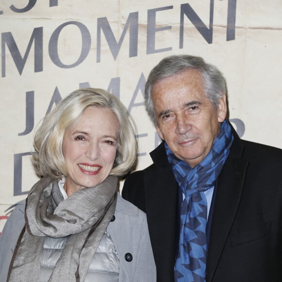 Arielle Semenoff et son mari Alain Doutey - Projection de deux épisodes de la série "Un village Français" saison 6 , "1944 La libération", qui sera diffusée prochainement sur France 3, au cinéma Max Linder Panorama , à Paris. Le 28 Septembre 2015.