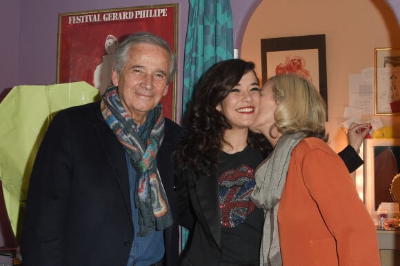 Mélanie Doutey avec ses parents Alain Doutey et Arielle Sémenoff - Générale de la pièce "Douce Amère" au théâtre des Bouffes-Parisiens à Paris le 26 mars 2018. © Coadic Guirec/Bestimage.