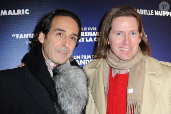 Alexandre Desplat et Wes Anderson, à l'occasion de l'avant-première de Fantastic Mr. Fox, au cinéma L'Arlequin, à Paris, le 11 février 2010.