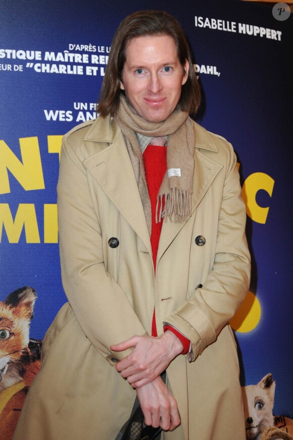 Wes Anderson, à l'occasion de l'avant-première de Fantastic Mr. Fox, au cinéma L'Arlequin, à Paris, le 11 février 2010.