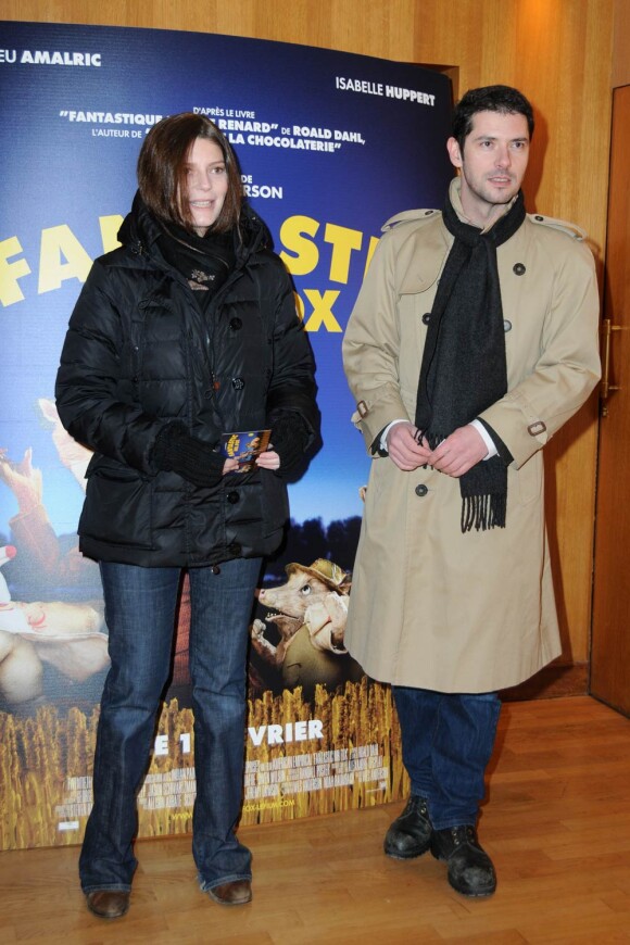 Chiara Mastroianni et Melvil Poupaud, à l'occasion de l'avant-première de Fantastic Mr. Fox, au cinéma L'Arlequin, à Paris, le 11 février 2010.