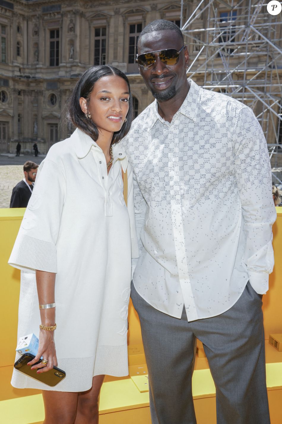 Omar Sy et sa fille Selly Sy lors du défilé de mode Homme printemps-été ...
