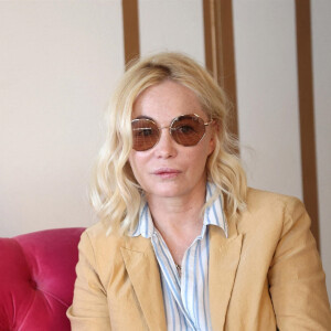 Emmanuelle Béart en interview à l'Hôtel St Georges Lycabette à Athènes. Le 2 avril 2022 