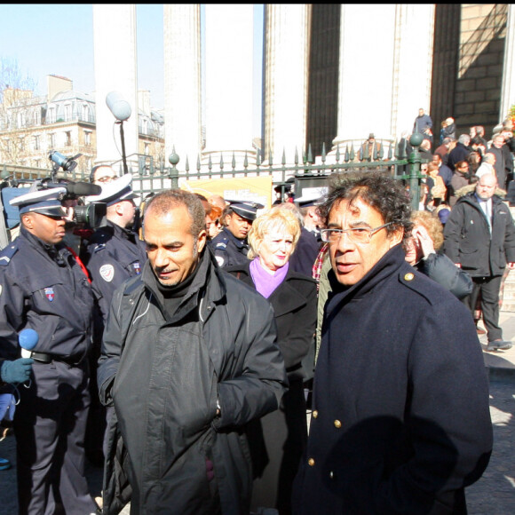 Pascal Legitimus et Laurent Voulzy - Obsèques d'Henri Salvador à La Madeleine le 16 février 2008