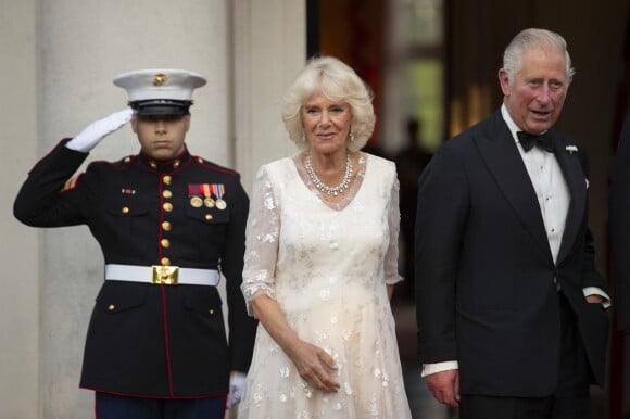 Le prince Charles et Camilla Parler Bowles, la duchesse de Cornouailles - Dîner en l'honneur du président D. Trump à la Winfield House, Londres, lors de sa visite officielle au Royaume Uni, le 4 juin 2019. 