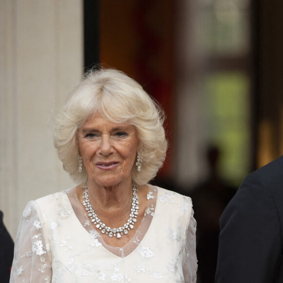 Le prince Charles et Camilla Parler Bowles, la duchesse de Cornouailles - Dîner en l'honneur du président D. Trump à la Winfield House, Londres, lors de sa visite officielle au Royaume Uni, le 4 juin 2019. 