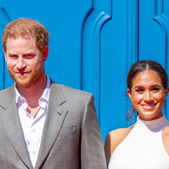 Le prince Harry, duc de Sussex et Meghan Markle, duchesse de Sussex, arrivent à l'hôtel de ville pour l'événement Invictus Games Dusseldorf 2023 One Year to Go, à Düsseldorf, Allemagne, le 6 septembre 2022. 