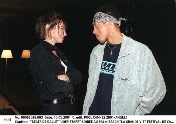 "Béatrice Dalle et JoeyStarr au Palm Beach durant le Festival de Cannes 2001