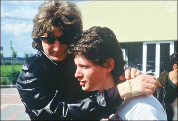 Patrick Sébastien et son fils Sébastien le 7 mai 1988 avant l'émission "Sébastien c'est fou"