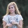 Avril Lavigne, mercredi 27 janvier, sur le tournage du clip Alice, à Los Angeles.