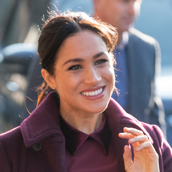 La duchesse de Sussex, Meghan Markle, enceinte, rend visite à la Hubb Community Kitchen à Londres.