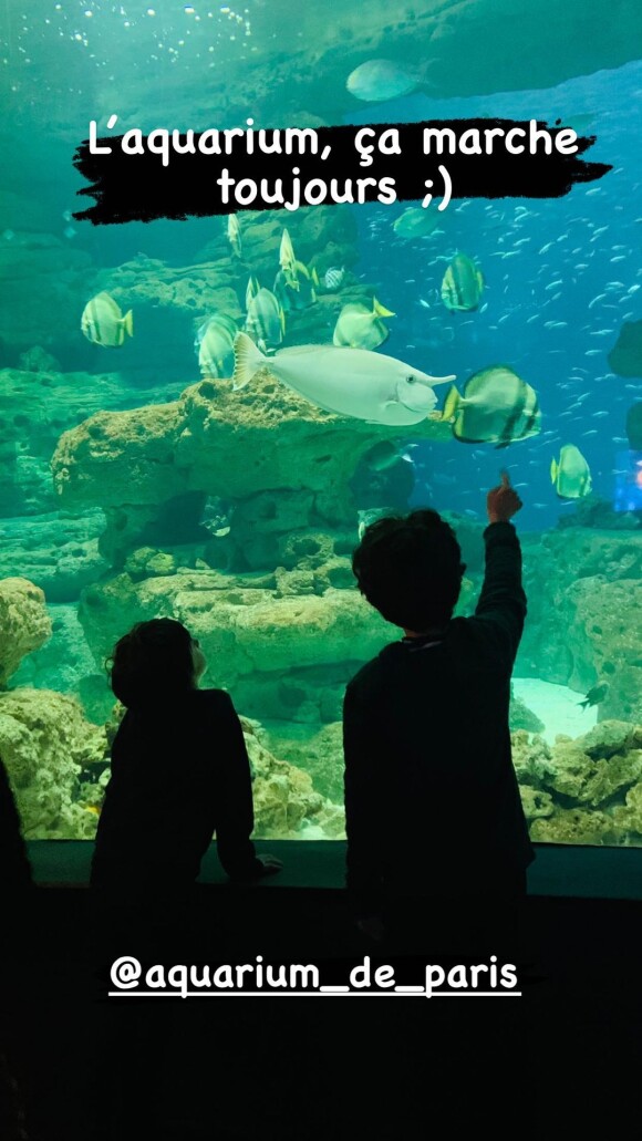 Léa Salamé de sortie avec ses enfants à l'Aquarium de Paris